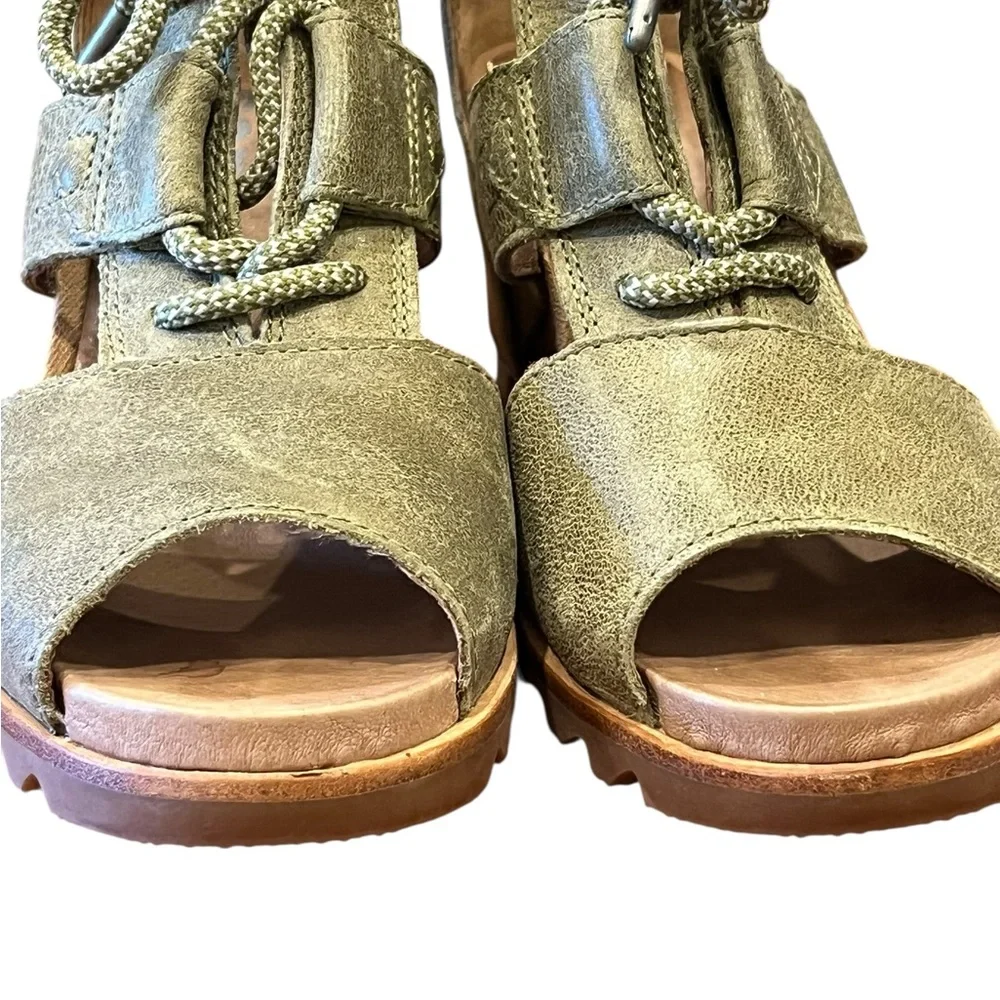 SOREL Olive Drab Joanie Lace‎ Wedge Sandal